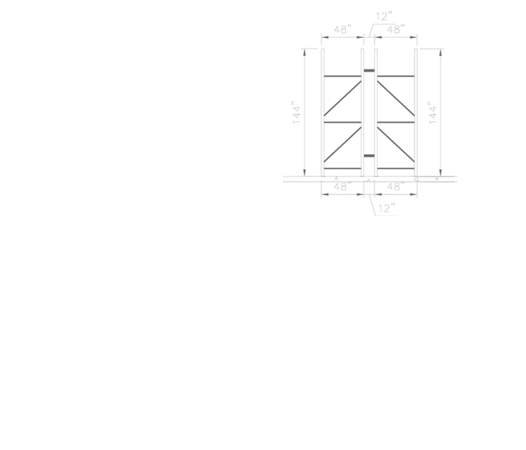 Autocad elevation drawing used in warehouse racking design